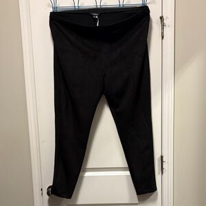 Black velour 1x leggings with zipper